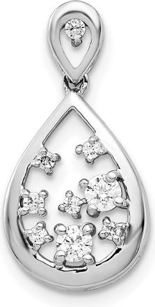 Diamond2Deal 14K White Gold Lab Grown Diamond Pendant (0.21ct, VS, G-H)