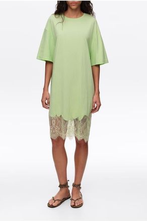 Bimba & Lola Short Lace T-Shirt Dress in Apple Green at Nordstrom, Size Xx-Small