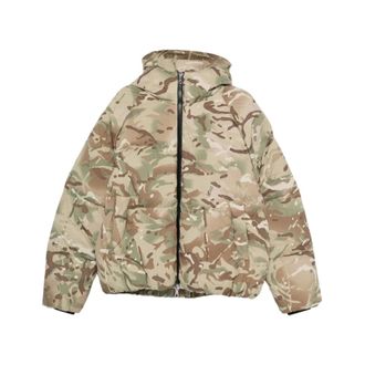 Cole Buxton Camo Hooded Down Jacket