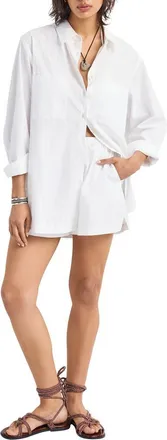 Vitamin A Nadia Cover-Up Shirt in White at Nordstrom, Size X-Small