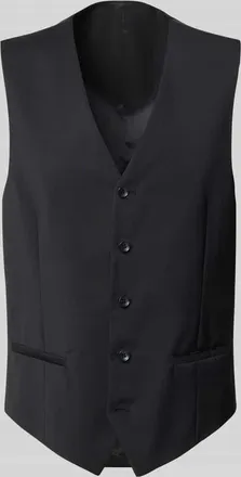 Carl Gross Carl Gross Weste mit V-Ausschnitt und Paspeltaschen Modell Tobias in Black, Gr&ouml;&szlig;e 50