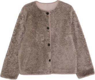 Arma lamb-leather button-fastening jacket - Black