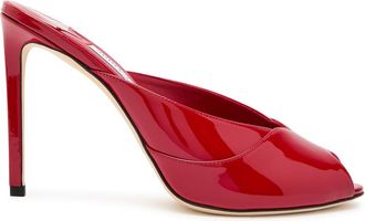 Jimmy Choo London Brigitte 100 Patent Leather Mules - Red - 38 (IT38 / UK5)