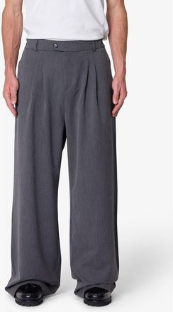 mnml Pleated Wide Leg Cotton Blend Pants in Grey at Nordstrom, Size Large