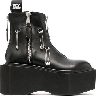 Natasha Zinko platform zipped 95mm boots - women - Leather - 37 - Black