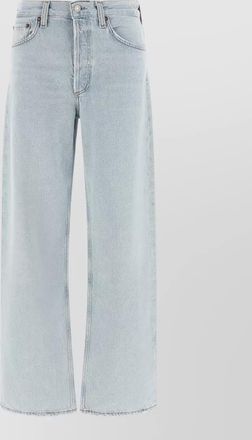 A Gold E arc wide leg five pocket jeans