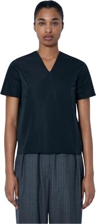 Jil Sander V-hals Top - Dames - Blouses - Zwart - XS - Overhemden