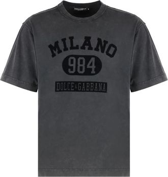 Dolce & Gabbana Milano 984 Graphic T-Shirt - Heren - T-shirts - Grijs - XL - Tops