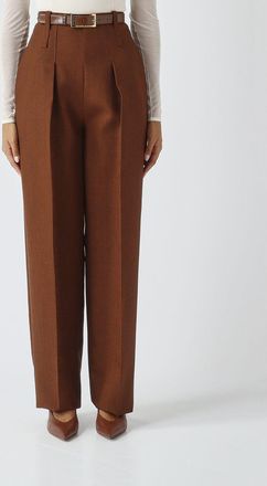 Elisabetta Franchi Pantaloni palazzo a vita alta in pura lana vergine