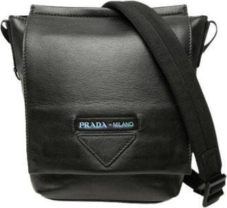 Prada Pre-owned Vintage Messenger Bag - Dames - Vintage Schoudertas - Zwart - ONE Size - Leer - Vintage