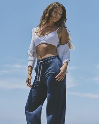 Vuori Clothing Halo Essential Wideleg Pants | Blue Coast Heather | XS, Size Extra Small