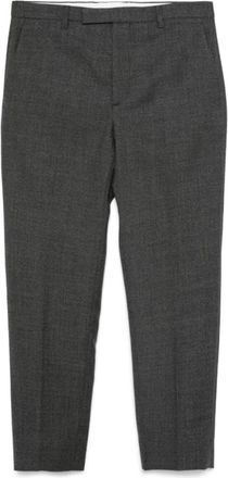Gucci Antracietgrijze wollen tailored broek - Heren - Straight fit broeken - Grijs - XL - Wol - Broeken