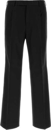 Pantaloni Torino Black Straight Pleated Trousers