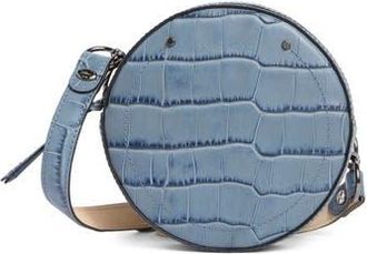 Longchamp Croc Embossed Circle Belt Bag in Cloud Blue at Nordstrom Rack
