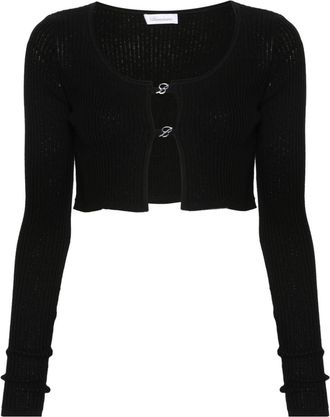 Blumarine button cardigan - women - Polyester/Viscose - S - Black