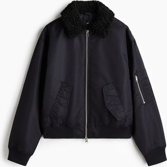 H&M Pilotenjacke aus Nylon in Loose Fit - Blue