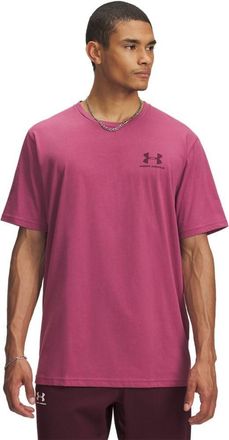 Under Armour Mens Sportstyle Colorblock T-Shirt, (659) Fuchsia Dusk / / Dark Maroon, XXXXXL