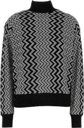 Missoni Stijlvol Geborduurde Wollen Trui - Dames - Coltruien - Zwart - S - Wol - Truien & Vesten