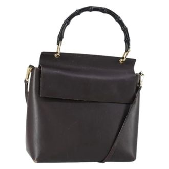Gucci Pre-owned Vintage Leren Handtas - Dames - Pre-owned - Bruin - Maat: ONE Size Leer