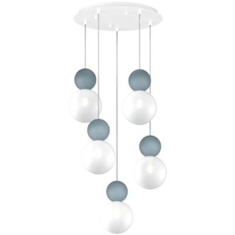 Top-Light Lampadario moderno top light cottage 1228 s5 t g9 led vetro metallo, colore blu