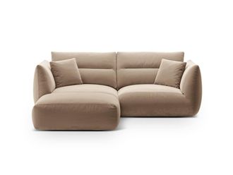 CXL by Christian Lacroix Sof&aacute; esquinero modular 3 plazas de terciopelo beige almendra