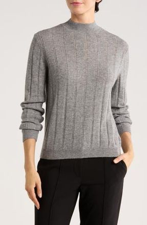 Bruno Magli Wide Rib Wool & Cashmere Sweater in Grey at Nordstrom Rack, Size X-Small