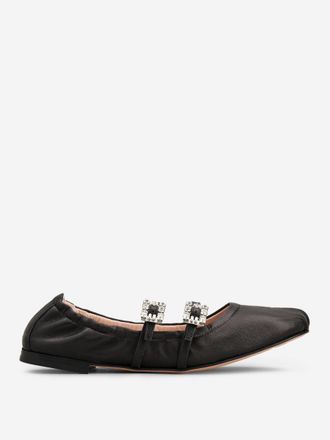 Roger Vivier Leather Ballerinas With Belt