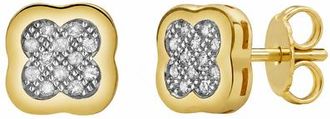 LuvMyJewelry Clovetail XL 10K Yellow Gold Cluster Diamond Unisex Earrings - 0.1 Cts at Nordstrom