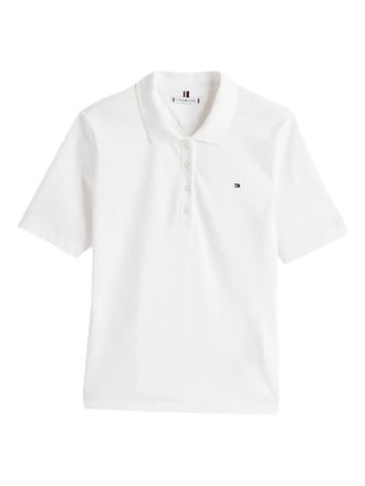 Tommy Hilfiger logo polo top - women - Elastane/Cotton - S - White
