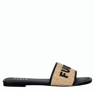 Furla Rubber Sole Natural Leather Lined Flippers
