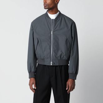 Jil Sander Grey cotton zip-up bomber jacket