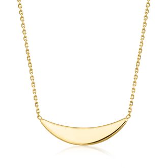 Ross-Simons Italian 10kt Yellow Gold Crescent Bar Necklace