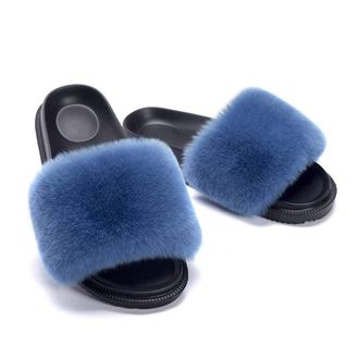 Generic Fluffy Sliders Womens, Slippers Warm Comfortable Soft For Women Slides Flip Flop Indoor Home Slippers Fluffy Sandals Winter Shoes for Indoor Outdoor F