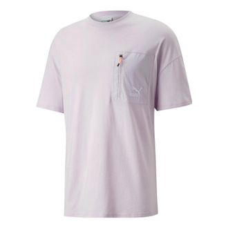 Puma Logo Zip Pocket Tee Purple 535418-17