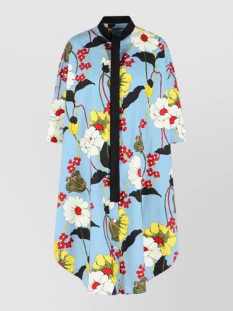 Marni cotton dress three quarter sleeves floral