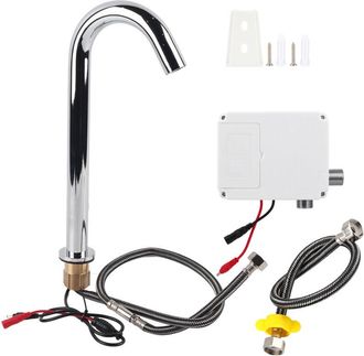 Elle Grifo De Agua Con Sensor De Inducci&oacute;n Autom&aacute;tico Y Rosca G1/2 Pulgada, Grifo Infrarrojo De Agua Fr&iacute;a Con Caja De Control (modelo De Altura Elevada Par