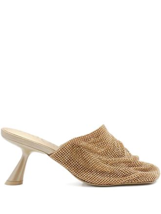 Cult Gaia 70mm Orion embellished mules - women - Plastic/Calf Leather/Calf Leather - 9.5 - Gold