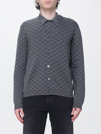 Gucci Cardigan in misto lana con monogram GG jacquard e scollo a V