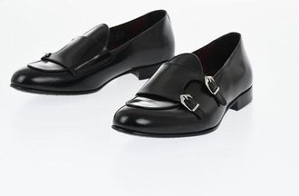 Corneliani Brushed Leather Monk Strap Derby size 44,5