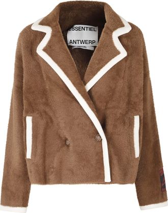 Essentiel Bear Me Double-Breasted Contrast Trim Cardigan