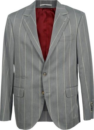 Brunello Cucinelli Light Grey Wool Blend Blazer, Brand Size 50 (US Size 40)
