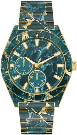 Guess Marbled Multifunction Bracelet Watch, 44mm in Green Marble at Nordstrom