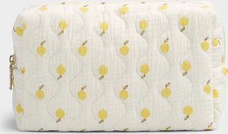 Simons Womens Mini-pattern quilted cosmetics case