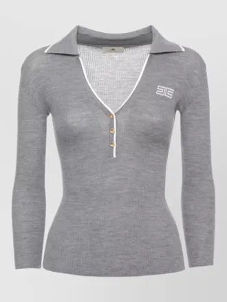 Elisabetta Franchi ribbed wool crewneck sweater