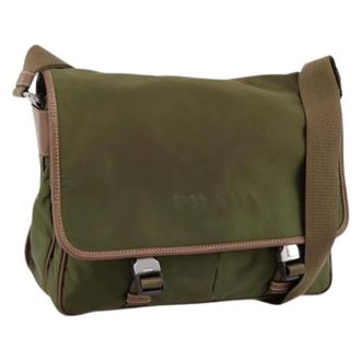 Prada Pre-owned Vintage Nylon Shoulder Bag - Dames - Pre-owned - Groen - Maat: ONE Size Nylon