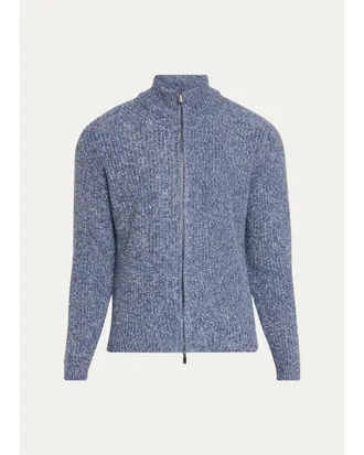 Cesare Attolini Mens Mouline Cashmere Cardigan