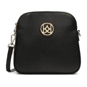 Kazar Monogram leren letterportemonnee - Dames - Schoudertassen - Zwart - ONE Size - Leer - Tassen