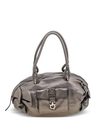 Ferragamo metallic leather shoulder bag - women - Leather/Fabric - One Size - Silver