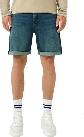 QS by s.Oliver Shorts QS, Herren, Gr. 30, N-Gr, blau used, Denim/Jeans, Obermaterial: 99% Baumwolle, 1% Elasthan, unifarben, normal kniefrei, Hosen Shorts, Jeansshor