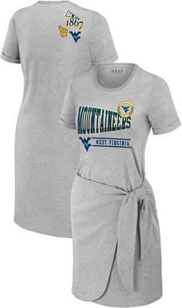 WEAR by Erin Andrews Womens WEAR by Erin Andrews Heather Gray West Virginia Mountaineers Knotted T-Shirt Dress at Nordstrom, Size Xx-Large